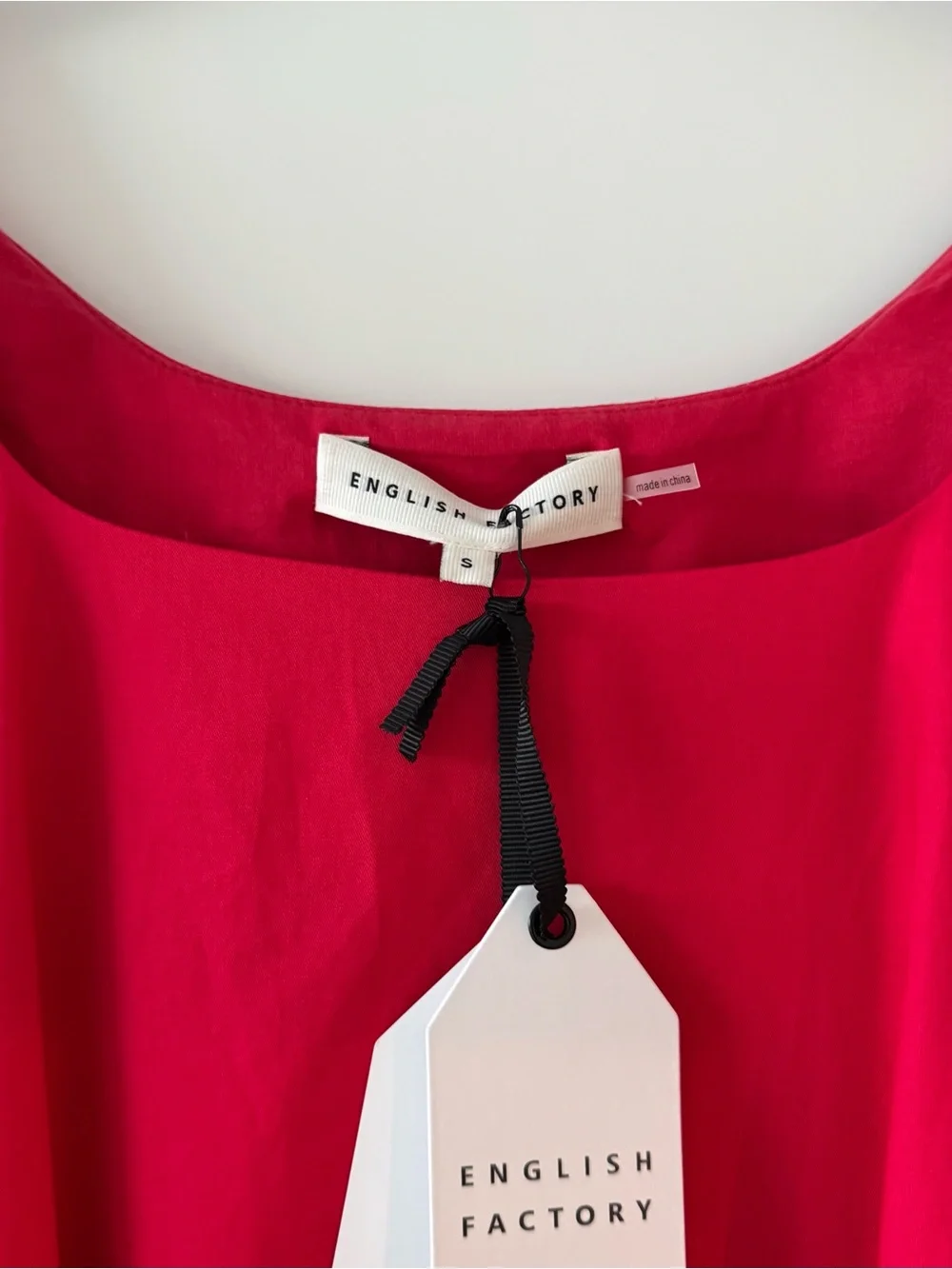 English Factory Red Tie-Shoulder Dress